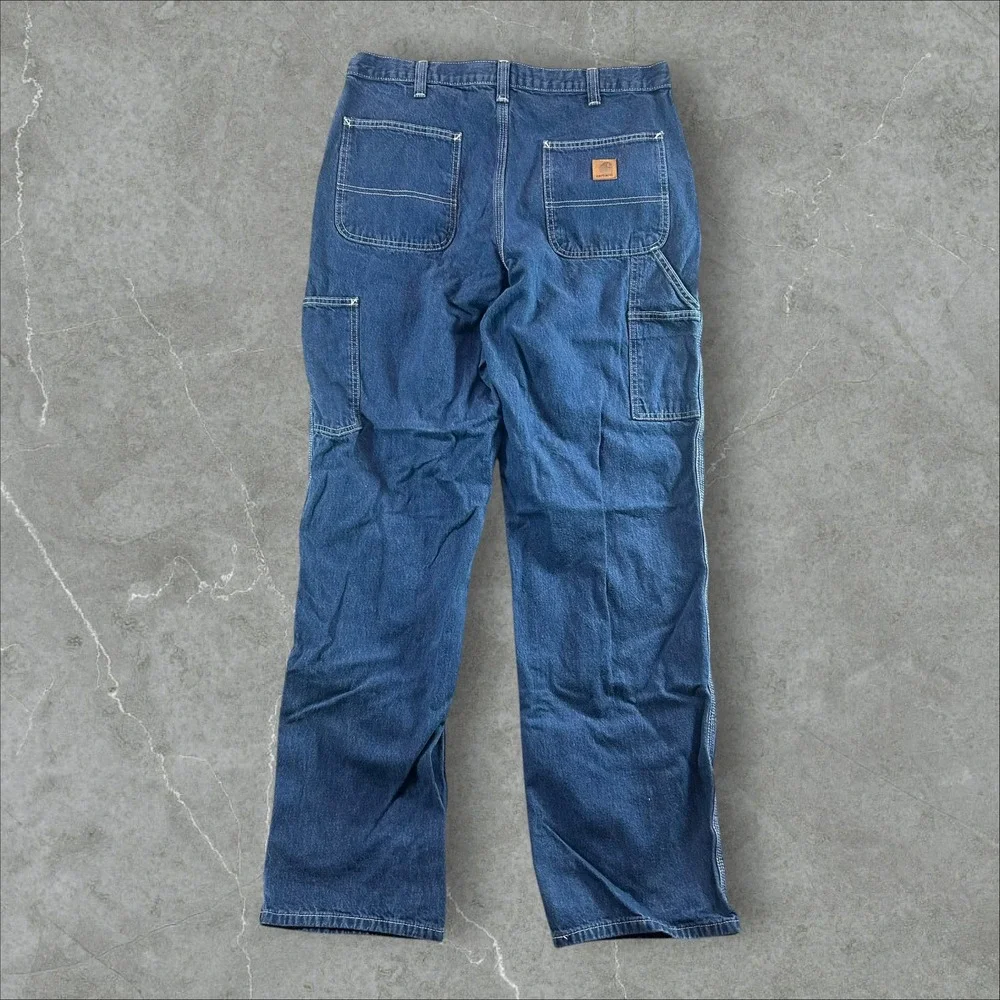 Carhartt Carpenter Jeans Mens 34x34 Blue Dungaree Fit Straight Leg Utility Denim
